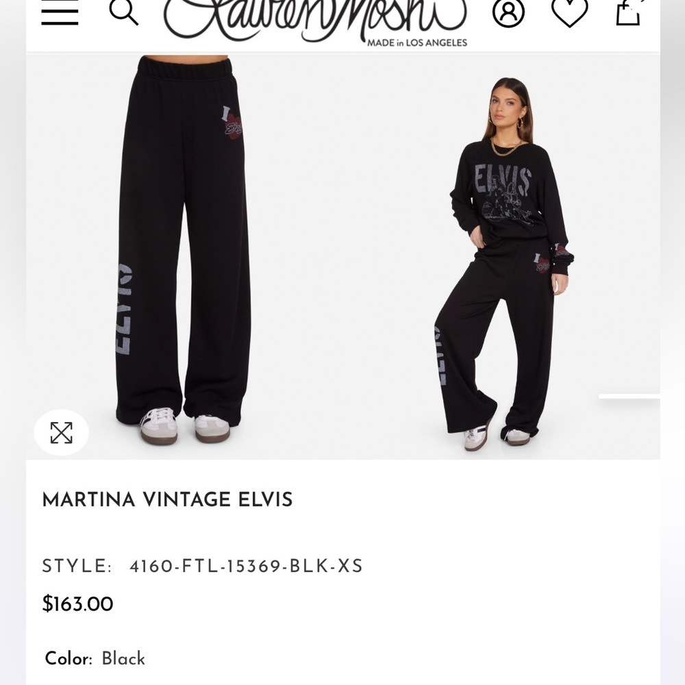 NWT LAUREN MOSHI MARTINA VINTAGE ELVIS JOGGER - Picture 3 of 13